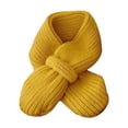 thumbnail image 2 of Trayknick Baby Winter Scarf Knitted Thick Elastic Soft Solid Color Unisex Warm Cold Resistant Anti-shrink Neck Protection Children Neck Wrap Yellow, 2 of 13