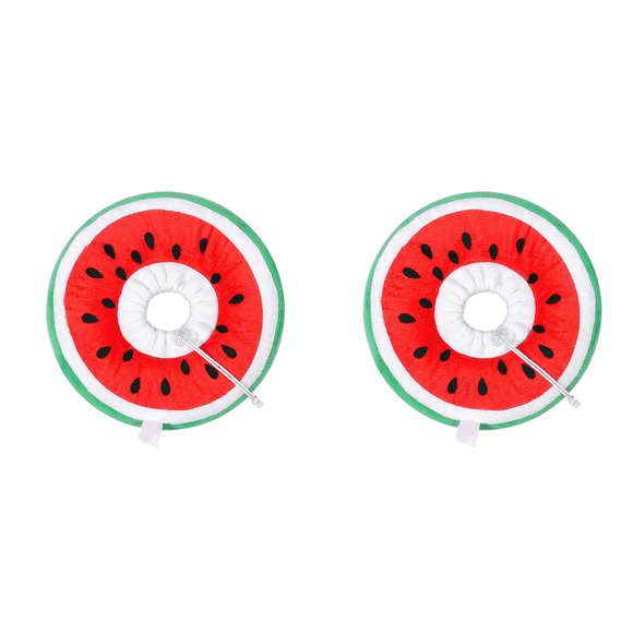 2X Adjustable Cat Cone Collar Soft, Cute Cats Recovery Collar, Cats Cones After Surgery for Kittens Watermelon Large