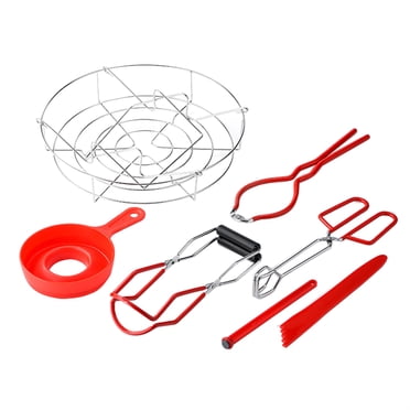 Mistaha 7PCs Professional Canning Kit Canning Funnel Jar Lifter Jar Wrench Kitchen Tongs Bubble Popper Lid Lifter Canning Steam Rack -scald Canning Supplies Starter Kit for Dehydrating Mason Jars Ca