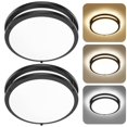 thumbnail image 2 of 12 Inch Flush Mount Ceiling Lights, 36W 3200LM Black Dimmable Light Fixtures Ceiling Mount, 3000K-5000K Selectable Modern Kitchen Light Fixtures for Stair, 2 of 9
