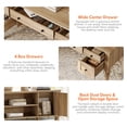 thumbnail image 4 of WAMPAT Farmhouse Desk, Executive Home Office Desk, Charging Station, Wood Computer Desk, 5 Drawers, File Cabinet Storage, Door, Open Shelf, Study and Work,Oak, 4 of 7