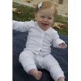 thumbnail image 2 of Bambini 1040WM Interlock Union Suit Long Johns, White - Medium, 2 of 3