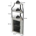 thumbnail image 2 of Armoire de Bar d'Angle, Armoire à Vin Moderne avec Tablettes de Rangement et Porte en Treillis, Armoire de Rangement pour Alcools de Bar à Domicile avec Support en Verre pour Salon, Salle à Manger, 2 of 6
