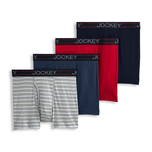 Jockey Men's Lightweight Cotton Blend 5" Boxer Brief - 4 Pack