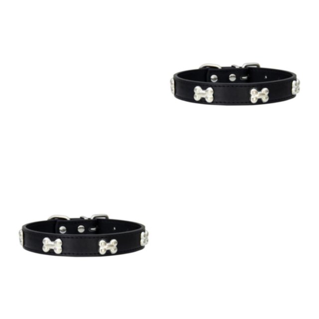 Maytalsory Comfortable Wear Cat Collar In Multiple Sizes With Stylish PU PU Cat Collar Dogs Collars black 2.5*50cm 2Set