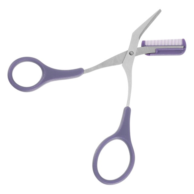 Unique Bargains Eyebrow Trimmer Scissors with Comb Stainless Steel Eyebrow Comb Scissors for Shaping Eyebrows Purple