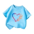 thumbnail image 2 of Hauts Filles T-Shirts Chemises Enfants Mignon Graphique Col Rond Manches Courtes Été Décontracté Chemise Hauts pour Filles, 2 of 4