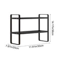 thumbnail image 3 of LSLJS Double-Tier Desktop Storage Shelf Student Desk Organizer Office Computer Desk Tiered Cabinet Clothing & Wardrobe Storage, 3 of 6