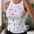 thumbnail image 2 of Fridja Womens O-Neck Sleeveless Star Print Vest Sport Tank Tops Causel Blouse, 2 of 5
