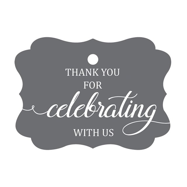 100 Pcs Custom Paper Tags Thank You For Celebrating Wedding Favor Gift Hang Tags