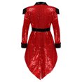 thumbnail image 2 of TTAO Veste de Maître de Cirque à Sequins Brillants pour Femmes Costume de Chef de Cirque Queue-de-Pie Rouge TTG, 2 of 7