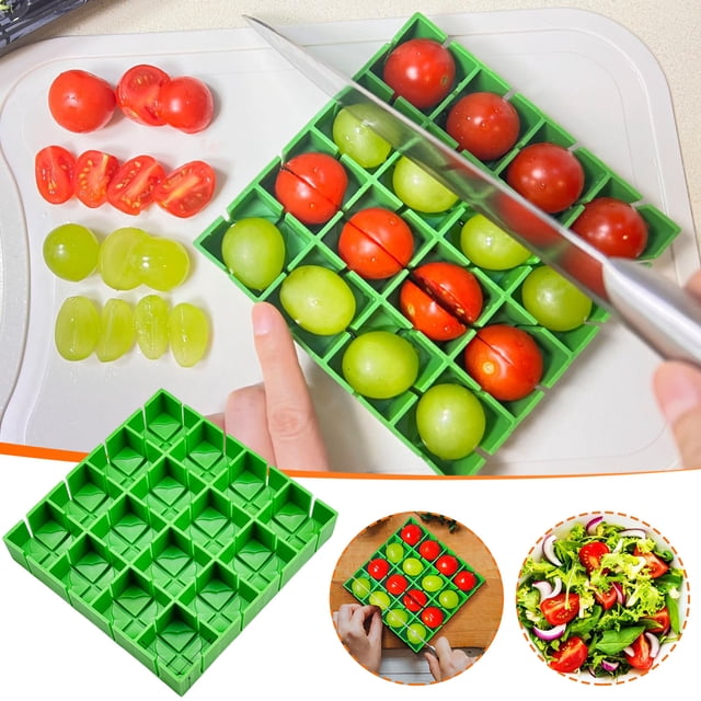 Meitianfacai Fruit And Fruit Splitter Grape Tomato Kitchen Gadgets Vegetable And Fruit Slicing Tools, green