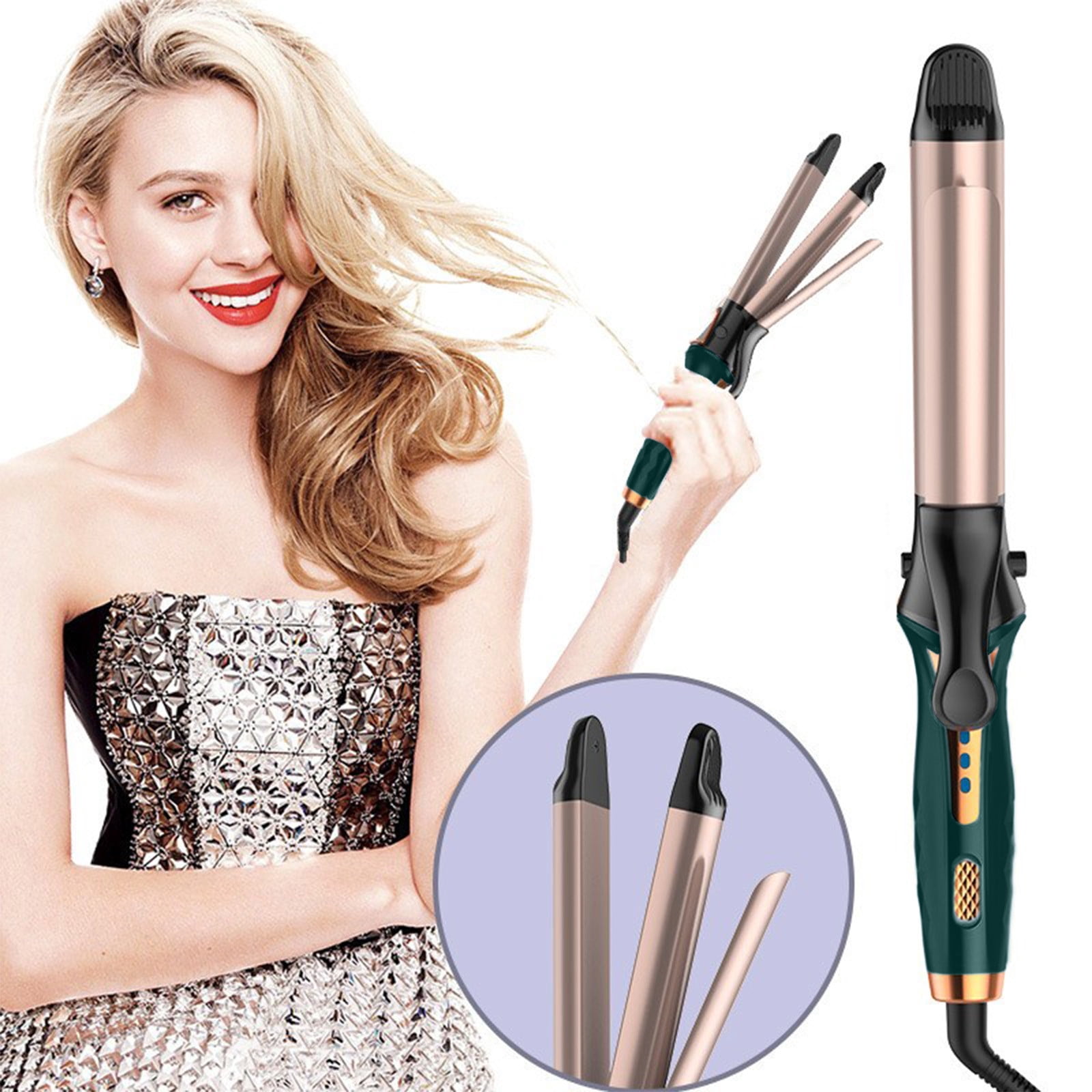 EGNMCR Rotating Curling Iron Curling And Straightening Hair 2 In 1 Automatic Curling Wand For Curls Beach Waves30s Fast Heat-up Long Barrel For Long Hair Rotating Curling Iron
