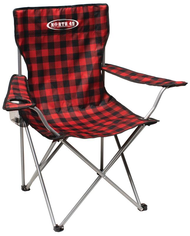 Chaise pliante à carreaux rouges North 49