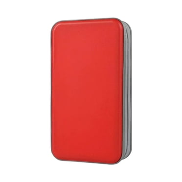 CD Case,alavisxf xx 96 Capacity Hard Plastic CD Holder Protective DVD Disc Storage Case Holder Portable Zipper CD DVD Organizer Storage Wallet for Car Home Travel (96 Capacity, red)