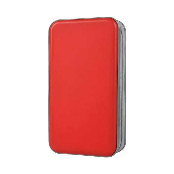 Étui à CD, alavisxf xx Capacité 96 Étui Rigide en Plastique pour CD, Étui de Protection pour DVD, Étui de Rangement pour Disques, Porte-Disques Portable à Fermeture Éclair, Organisateur de CD DVD Portefeuille de Rangement pour Voiture Maison Voyage (Capacité 96, Rouge)