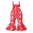 thumbnail image 2 of EGNMCR Girls' Jumpsuits & Rompers Valentine's Day Toddler Baby Girl Print Jumpsuits Printing Strap Romper Pants Kid Rompers, 2 of 8