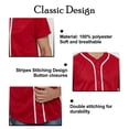 thumbnail image 4 of TOPTIE 2 Pack Men's Baseball Jersey Button Down Jersey Short Sleeve Shirt-Red Red-2XL, 4 of 8