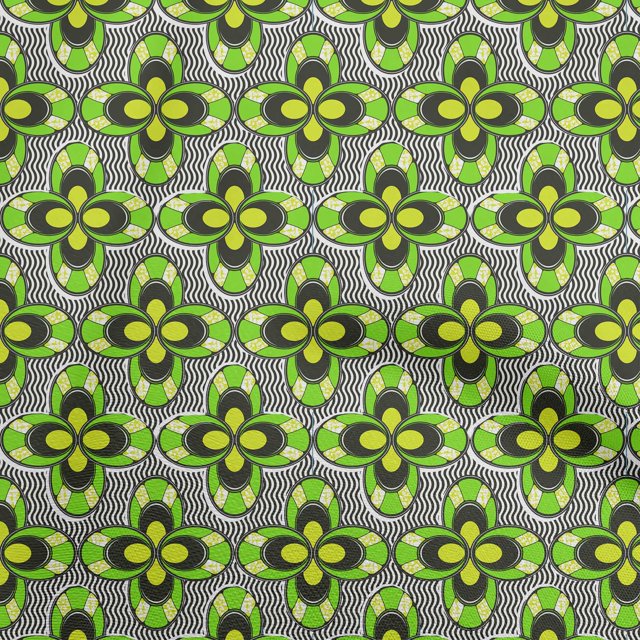 oneOone Polyester Spandex Green Fabric African Sewing Craft Projects Fabric Prints by Yard 56 Inch Wide