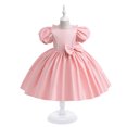 thumbnail image 2 of FAIWAD Robe de Fête de Mariage pour Filles, Manches Bouffantes, Nœud, Asymétrique, Robe de Soirée pour 4-12 Ans, 2 of 7