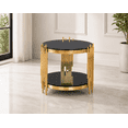 thumbnail image 4 of K-Living Venus End Table with Black Glass Top & Gold Polished Stainless Steel Base, 4 of 6