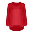 thumbnail image 4 of Pompotops Fashion Woman Long Sleeve V-Neck T-Shirt Summer Solid Loose Blouse Tops, 4 of 9