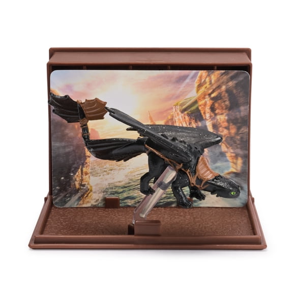 DreamWorks Dragons, How to train Your Dragon, Le monde de Beurk : le Livre des Dragons, Dragon et carte à collectionner avec support d'exposition, à partir de 4 ans (les styles peuvent varier)