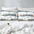 thumbnail image 4 of Erosebridal Ensemble de Draps pour Lit Double Garçon Train, Draps de Lit Double Transport Routier, Déco Ferroviaire 4 Pcs, 4 of 6