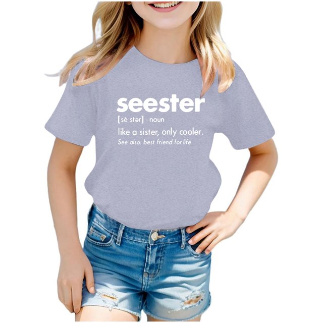 TZEWGL Summer Short Sleeve Letter Printed Tunic Tees For Child Clothes For Baby size 11-12T