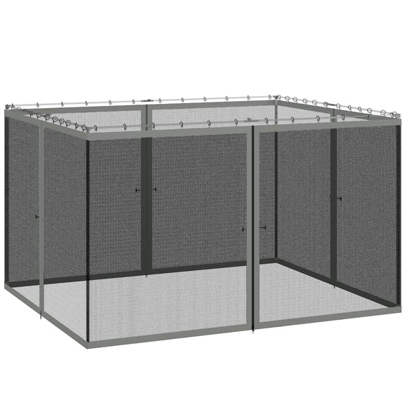 Outsunny 10' x 12' Gazebo Replacement Mosquito Netting, Dark Grey