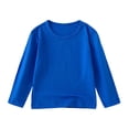 thumbnail image 4 of ZACPNCV Chandails Molletonnés à Col Rond pour Filles 3 Pcs, Chandails à Manches Longues pour Enfants, Hauts, Chandail d'Automne, Bleu, 2-3 Ans, 4 of 8
