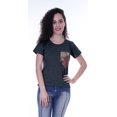 thumbnail image 3 of Moomaya T-shirt à Col Rond pour Femmes à Manches Courtes avec Poche Appliquée à Paillettes - R9, 3 of 6
