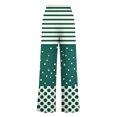 thumbnail image 3 of Pants for Women, Womens Fashionable Striped Printed Drawstring Wide Leg Pants, 3 of 4