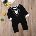 thumbnail image 2 of ZAXARRA Boy's One-piece Jumpsuit with Patchwork Bow Tie for Daily/Formal Wear, 2 of 7