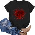 thumbnail image 1 of TIMIFIS T-Shirts à Manches Courtes pour Femmes Saint-Valentin Mignon Cœur Imprimé Tee-Shirt Été Décontracté Col Rond Ample, 1 of 4