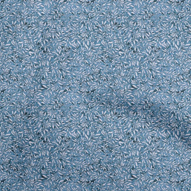 oneOone Rayon Teal Blue Fabric Asian Block Fabric For Sewing Printed Craft Fabric By The Yard 56 Inch Wide