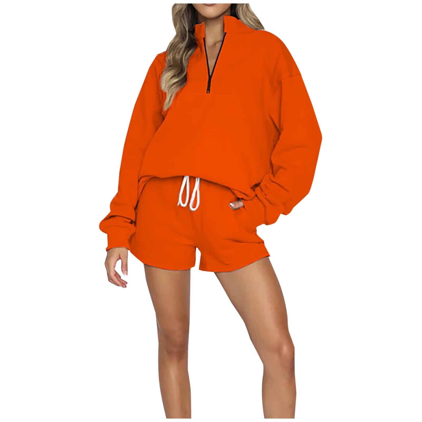 Birdeem Women's Solid Set Tracksuit Pullover 2 Piece Sport Hoodless Suit Sets