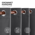 thumbnail image 3 of Deconovo Rideaux Occultants 2 Panneaux Stores Assombrissants Rideaux Isolés Thermiques Rideaux de Fenêtre pour Chambre 55x63 Pouces Gris Foncé, 3 of 5
