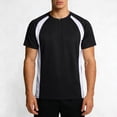 thumbnail image 2 of Short Sleeve T Shirt for Men Basketball Training Running Fitness Top Color Block Polyester, 2 of 8