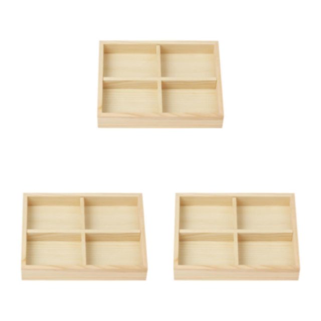 Thinsony Jewelry Display Tray Case Beads Holder Ladies Bangles Gemstone Stackable 4 grids 7.87x5.91x1.38 Inch 3Set