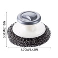 thumbnail image 3 of Steel Wool Brush Stainless Steel Brush Metal Scouring Pad Steel Wool Brush Tool For Cleaning Dishware Scrubbing Scouring Pad Pad For Kitchen Pots Pans And Soap Dispensing Dish Brush Storage Set, 3 of 4
