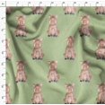 thumbnail image 4 of Soimoi Green Modal Satin Fabric Pig Animal Printed Fabric 1 Yard 42 Inch Wide, 4 of 5