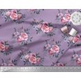 thumbnail image 2 of Soimoi Violet Moss Tissu Georgette Feuilles et Imprimés de Tissu Floral Rose au Mètre 42 Pouces de Large, 2 of 3