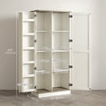thumbnail image 3 of HOMCOM 70" Tall Kitchen Pantry Storage Cabinet with Door Shelves, Cream, 3 of 10