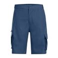 thumbnail image 3 of aohooy Cargo Shorts for Men Elastic Waist Zipper Button Work Shorts Plus Size Relaxed Fit Tactical Short with Multi Pockets 2026 Navy,XL, 3 of 5