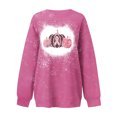thumbnail image 3 of Penkiiy Chandail pour Femmes Mode Femmes Été Ample Imprimé T-Shirt à Col Rond Manches Longues Blouse Décontractée Rose Vêtements Y2K, 3 of 3