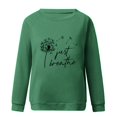 thumbnail image 3 of Hauts Décontractés pour Femmes, Imprimé Floral et Lettres, Manches Longues, Chandail Ample Décontracté, 3 of 7