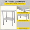 thumbnail image 2 of Stainless Steel Work Table - Heavy Duty Kitchen Prep Table Workbench, NSF Commercial Work Table with Adjustable Under Shelf, Food Prep Worktable for Hotel, Garage, Restaurant, Home - 30 x 24 Inch, 2 of 8