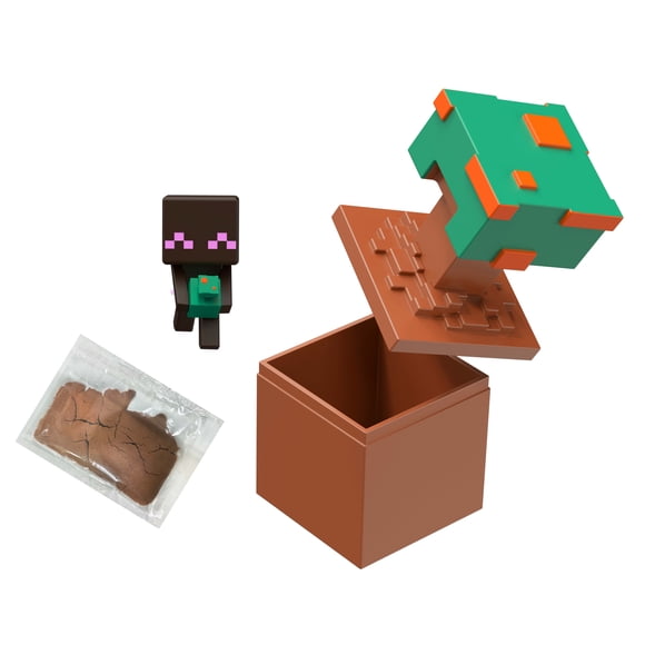 Minecraft Mini Mode Bloom Blocks Action Figure with Sand Compound Dashing Enderman