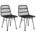 thumbnail image 2 of vidaXL 3 Piece Garden Dining Set Black Poly Rattan, 2 of 5